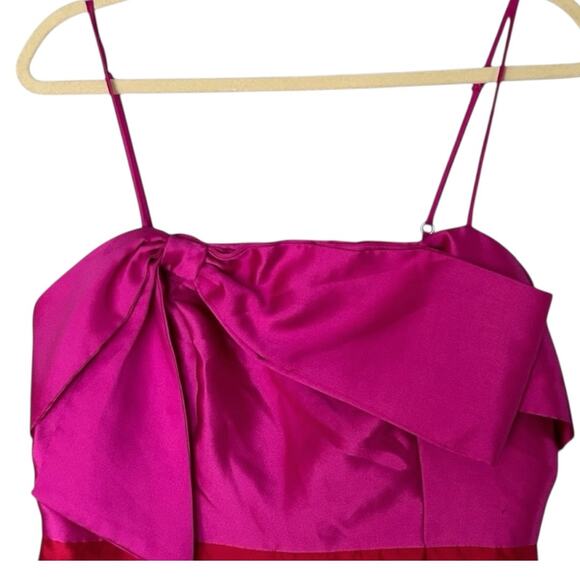 Anthropologie Hutch Serena Bow A-Line Mini Dress Womens 10 Purple Red Colorblock - Picture 5 of 8